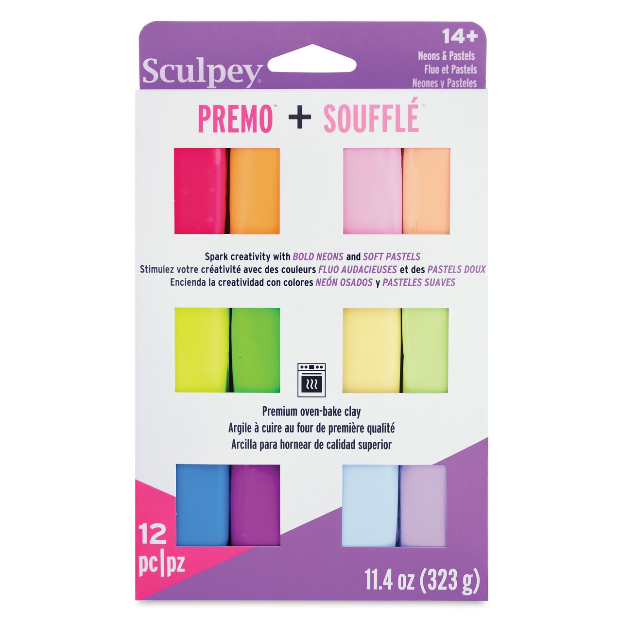 Sculpey Premo and Souffle Multipack - Neons and Pastels, Set of 12